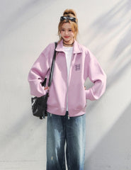 Floral Embroidered Air Layer Casual Jacket