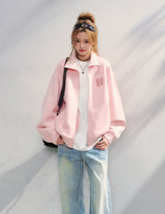Floral Embroidered Air Layer Casual Jacket