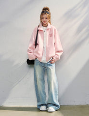 Floral Embroidered Air Layer Casual Jacket