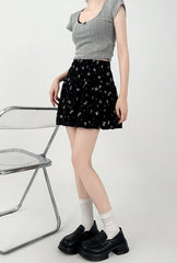 Floral High Waist A Line Skater Skirt