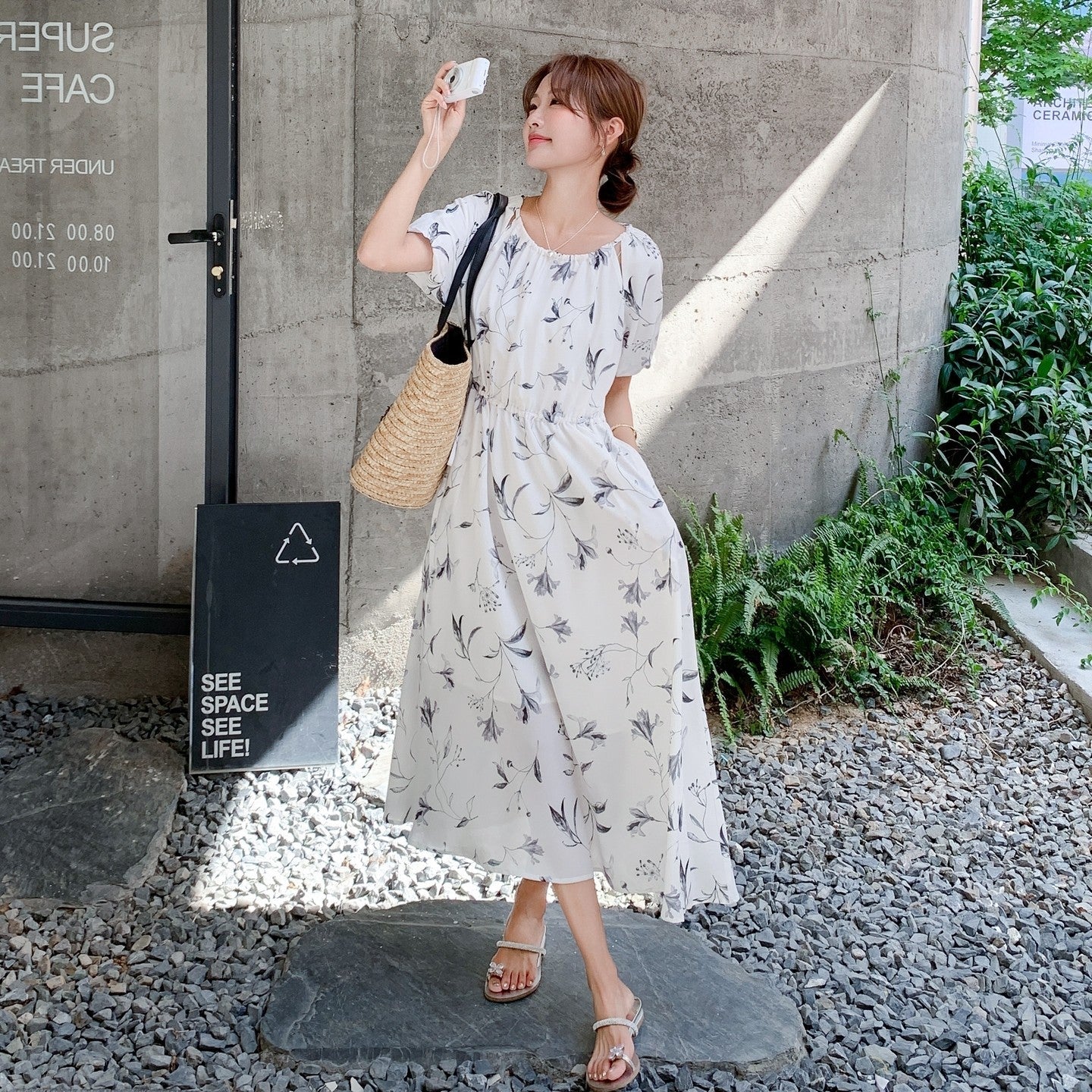 Floral Vintage Midi Dress With Elegant A Line Style