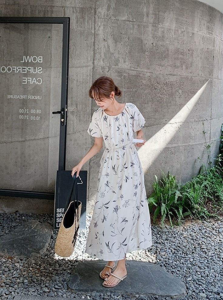Floral Vintage Midi Dress With Elegant A Line Style