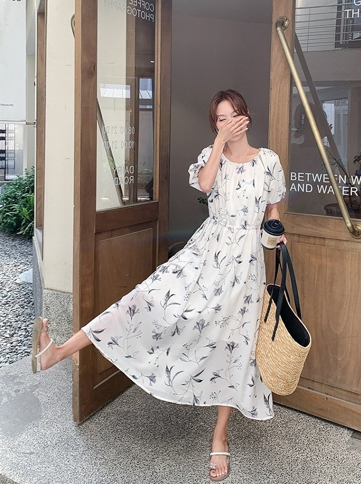 Floral Vintage Midi Dress With Elegant A Line Style