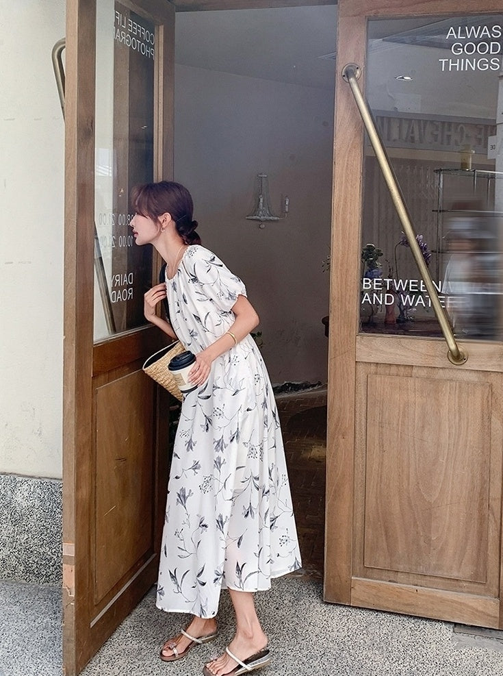 Floral Vintage Midi Dress With Elegant A Line Style