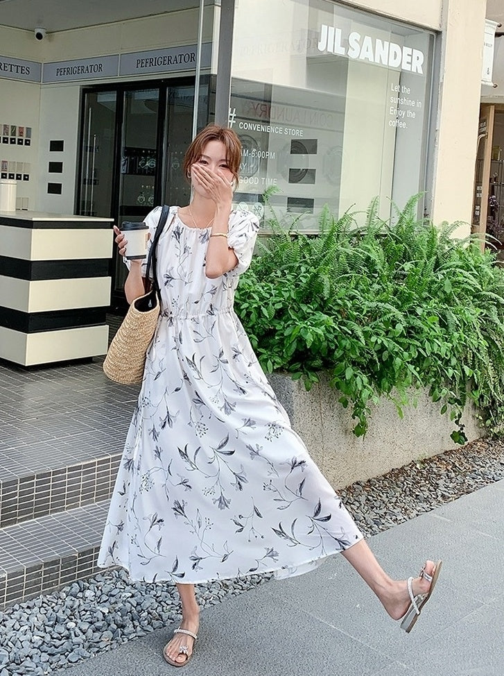 Floral Vintage Midi Dress With Elegant A Line Style