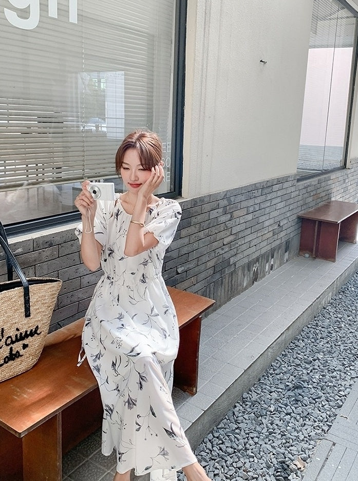 Floral Vintage Midi Dress With Elegant A Line Style