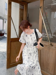 Floral Vintage Midi Dress With Elegant A Line Style