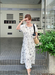 Floral Vintage Midi Dress With Elegant A Line Style