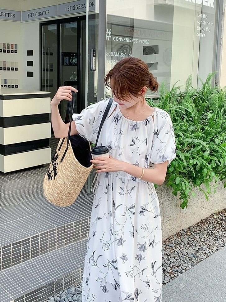 Floral Vintage Midi Dress With Elegant A Line Style