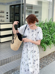 Floral Vintage Midi Dress With Elegant A Line Style