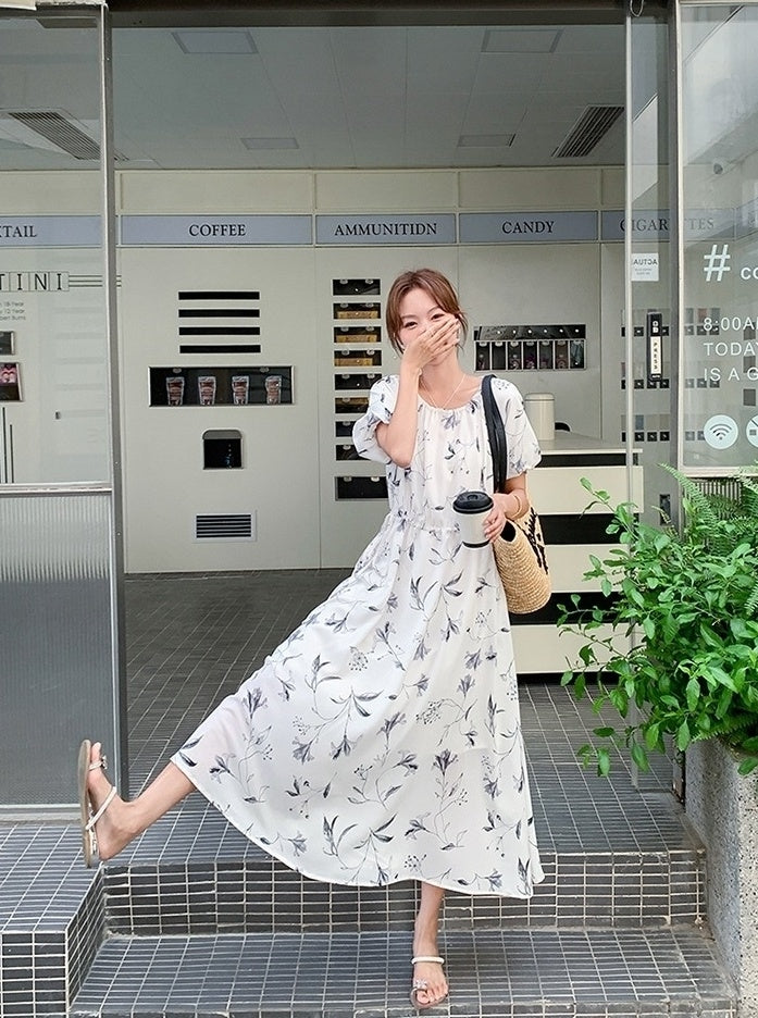 Floral Vintage Midi Dress With Elegant A Line Style