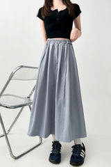 Flowy Black A Line Midi Skirt