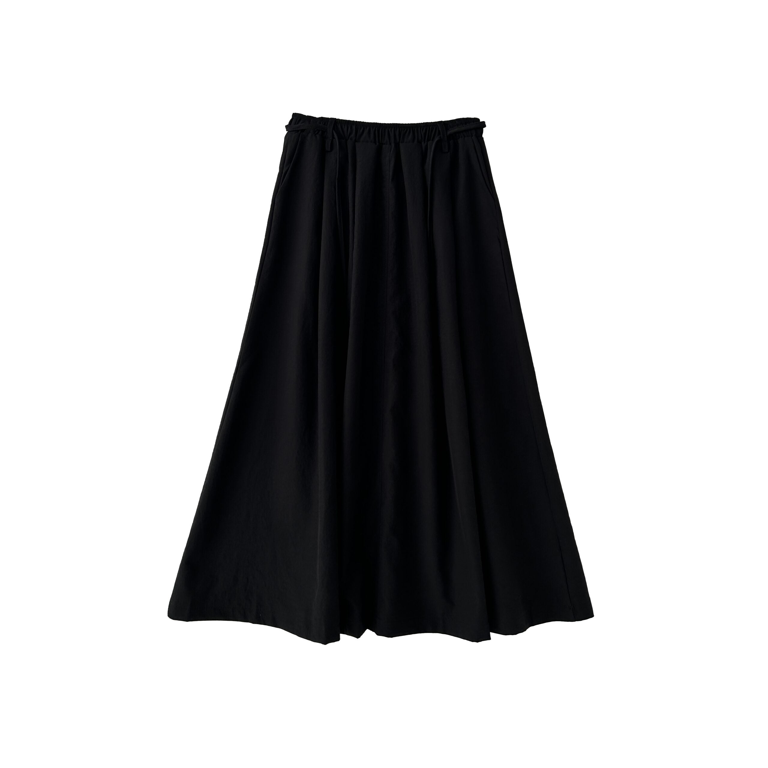 Flowy Black A Line Midi Skirt
