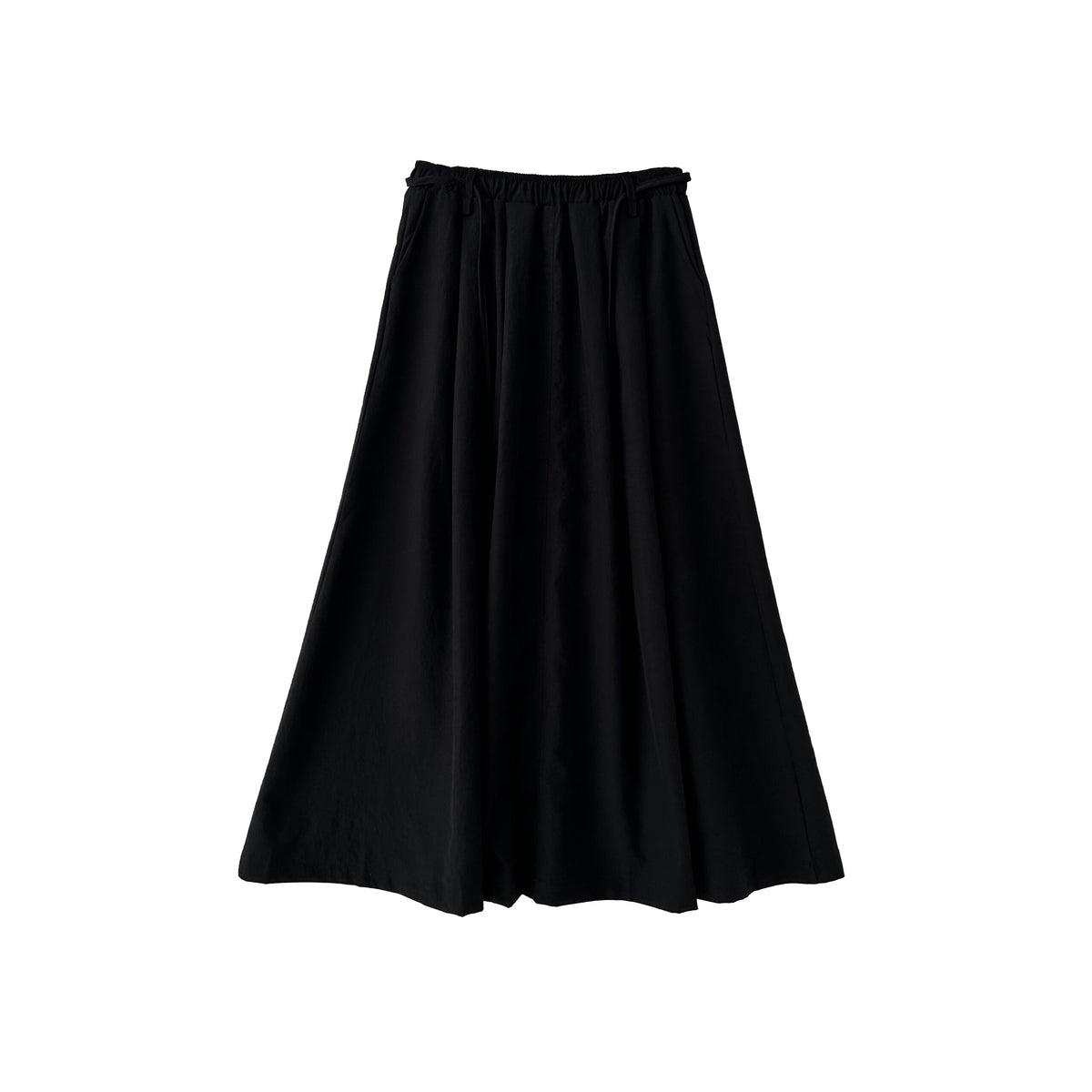 Flowy Black A Line Midi Skirt
