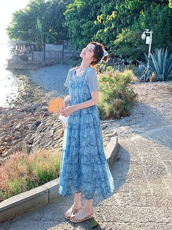 French Floral Sundress Vacation Set