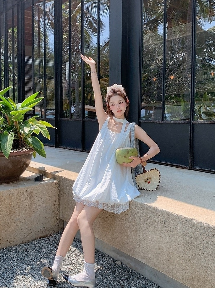French Lace Patchwork Sweet Floral Dress