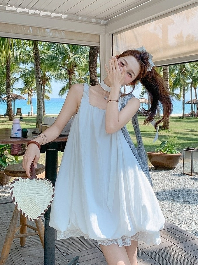 French Lace Patchwork Sweet Floral Dress