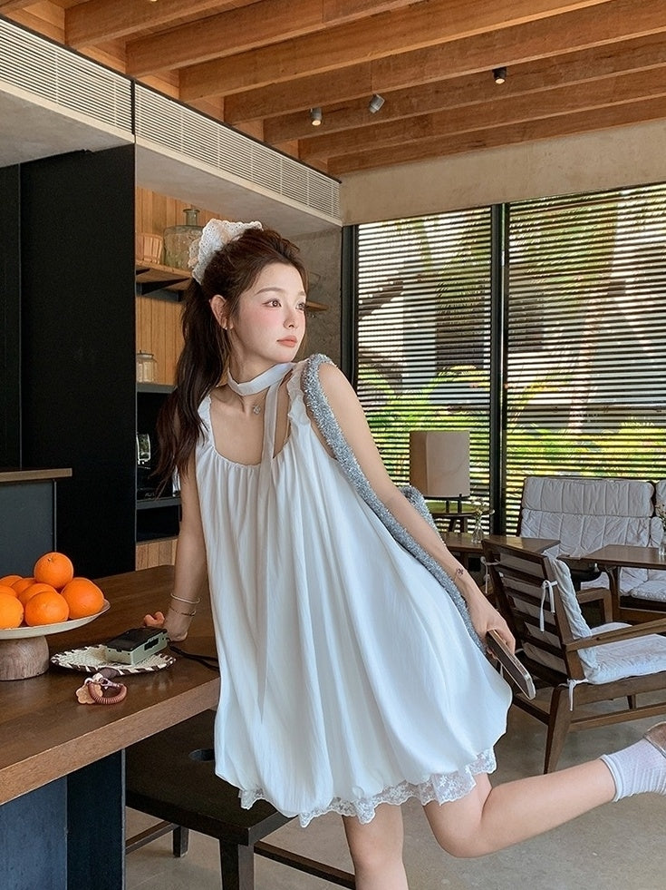 French Lace Patchwork Sweet Floral Dress