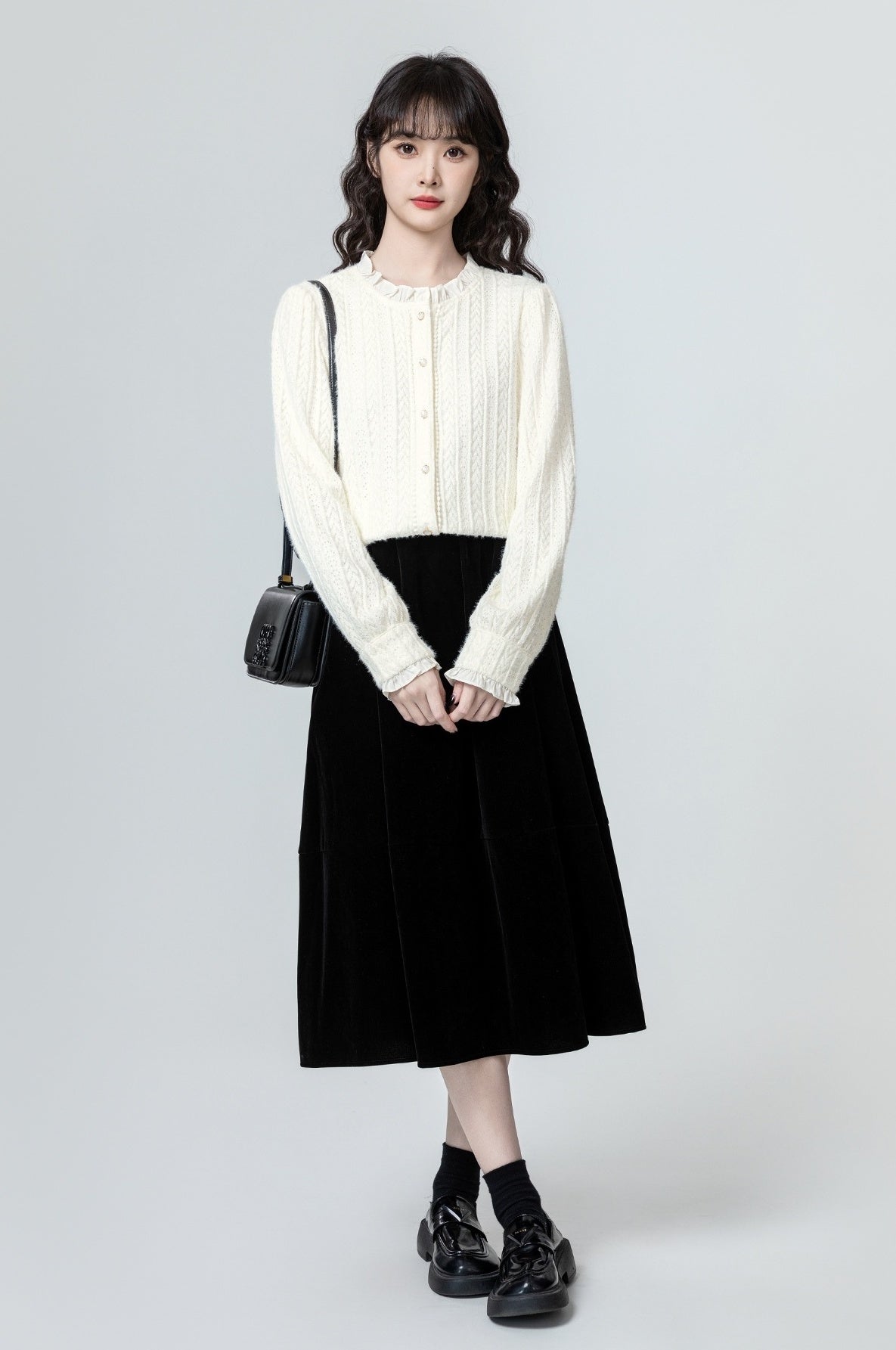 French Lace Stand Collar Shirt