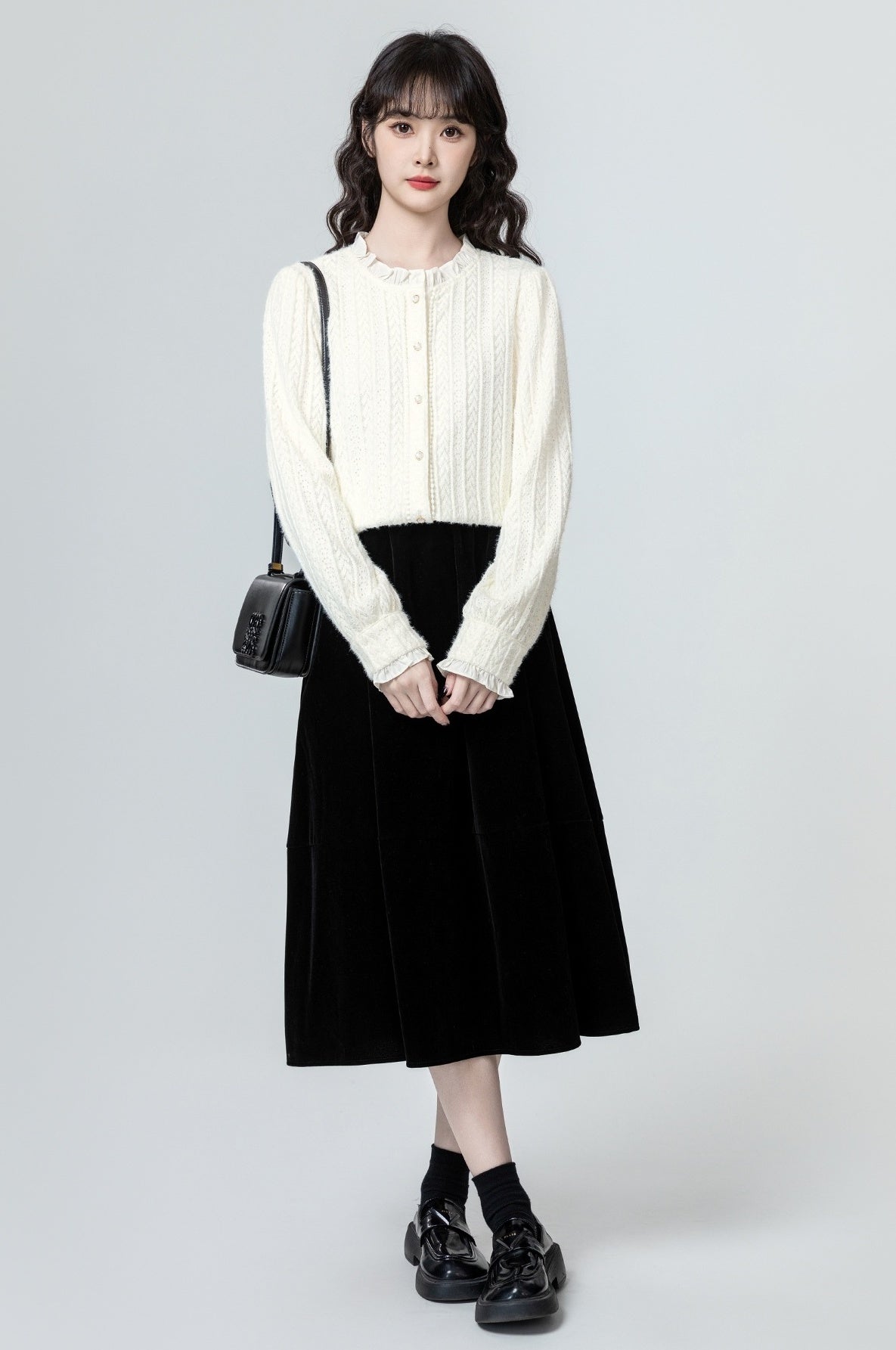 French Lace Stand Collar Shirt