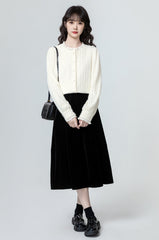 French Lace Stand Collar Shirt