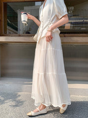 French Romantic Summer Set With Asymmetrical Jacket
