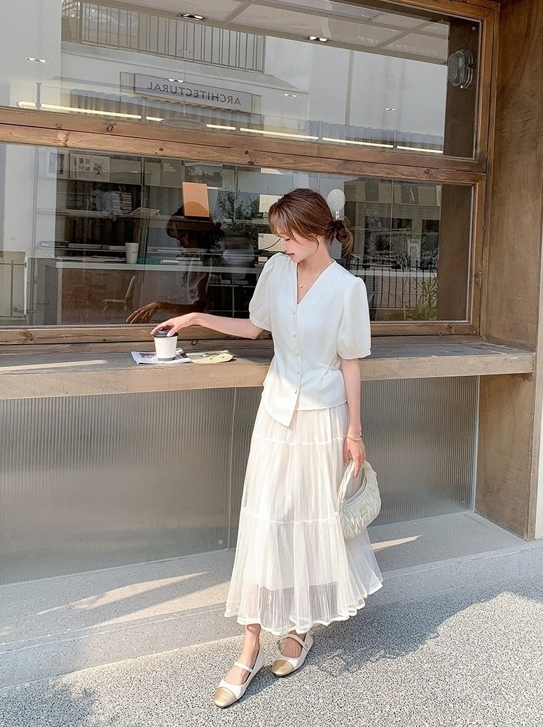 French Romantic Summer Set With Asymmetrical Jacket