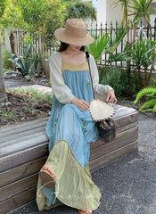 French Style Embroidered Colorblock Dress Cardigan Set