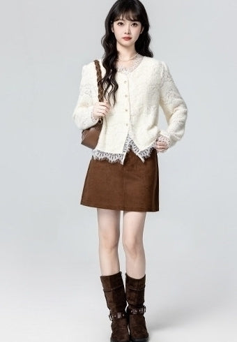 French V Neck Lace Top Layering Blouse