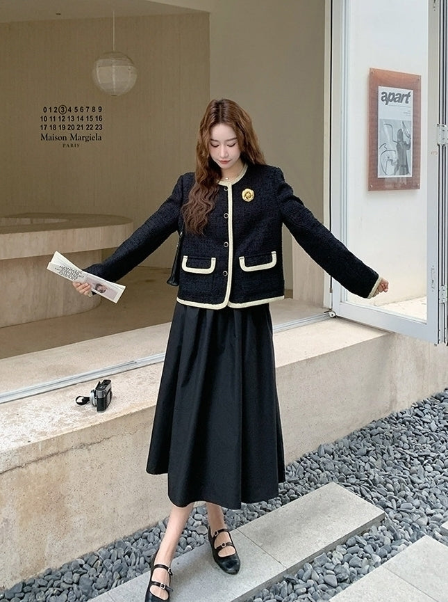 French Vintage Elegant Dress And Jacket Two Piece Set