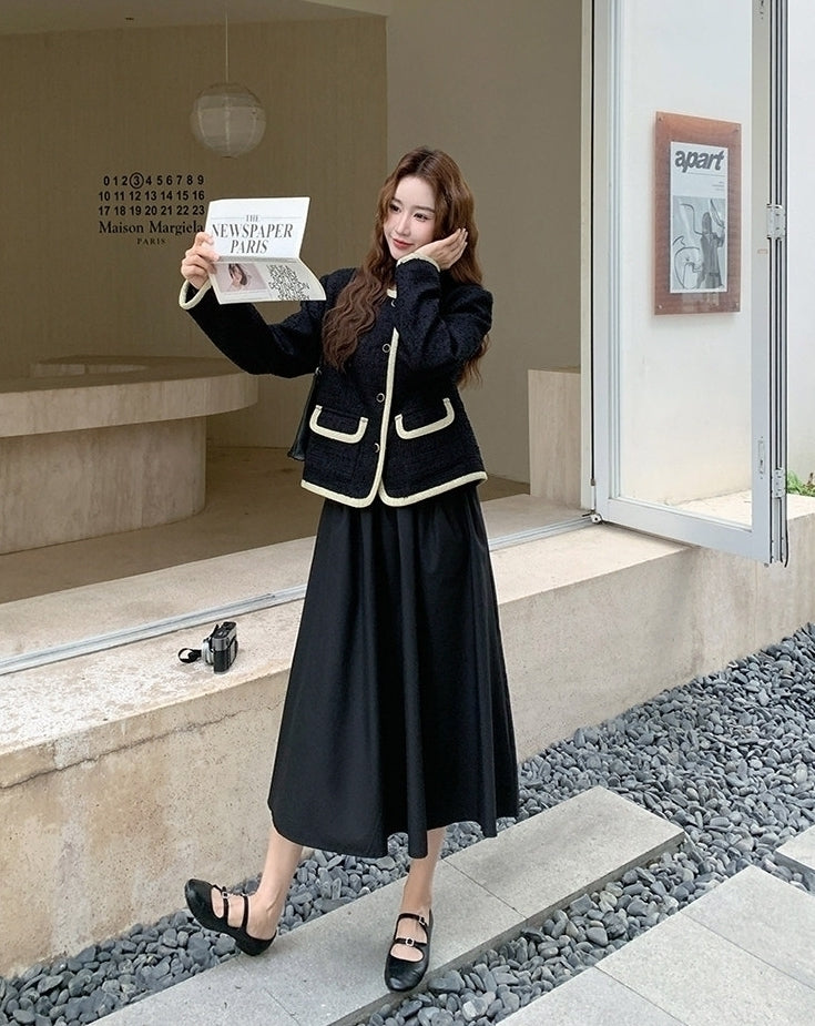 French Vintage Elegant Dress And Jacket Two Piece Set