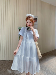 Fresh Lace Sleeveless Dress Set Summer Style