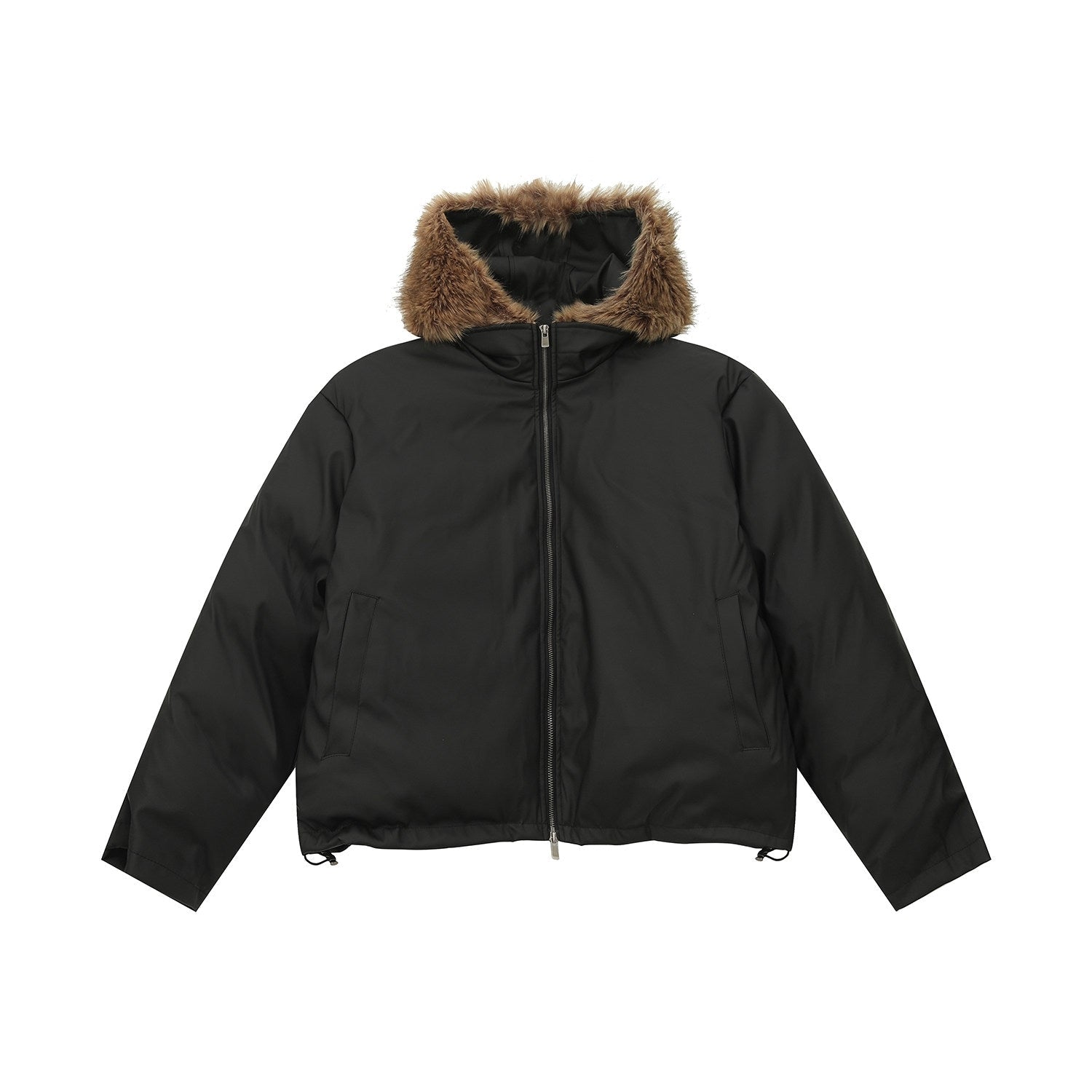 Fur Collar Hooded Short Winter Jacket
