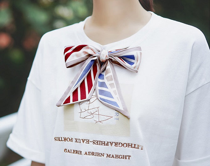 White Girly White T-Shirt With Ribbon