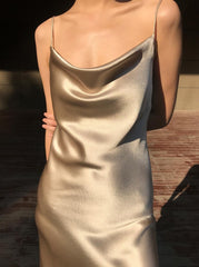 Gold Cowl Neckline Sling Dress
