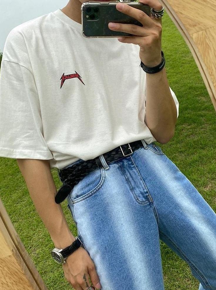 Gradient Loose Straight Trendy Denim Pants