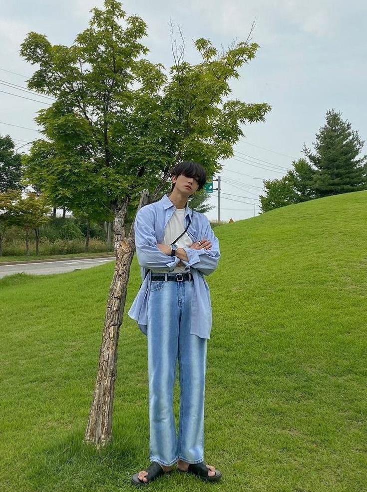 Gradient Loose Straight Trendy Denim Pants