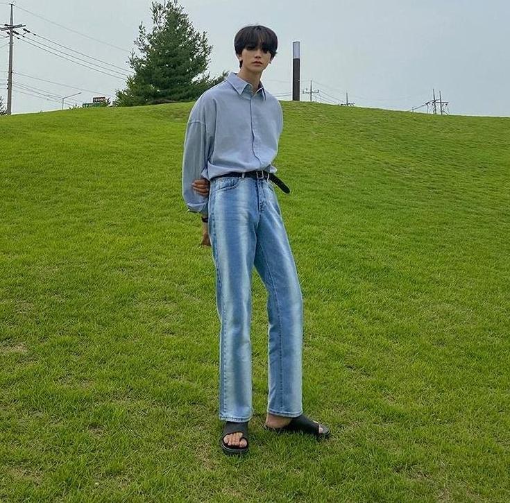 Gradient Loose Straight Trendy Denim Pants