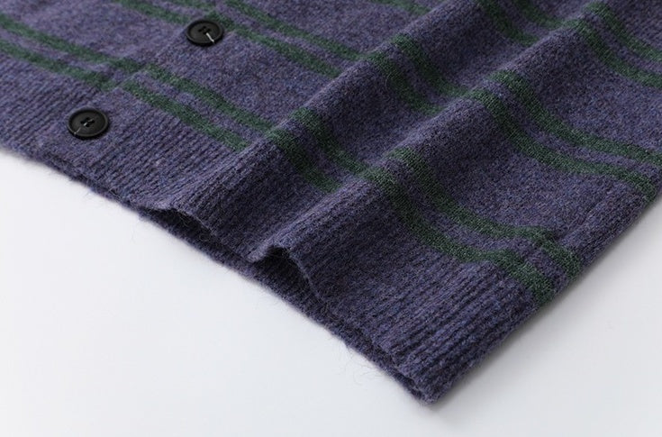 Gradient Striped Cozy Knit Cardigan Sweater