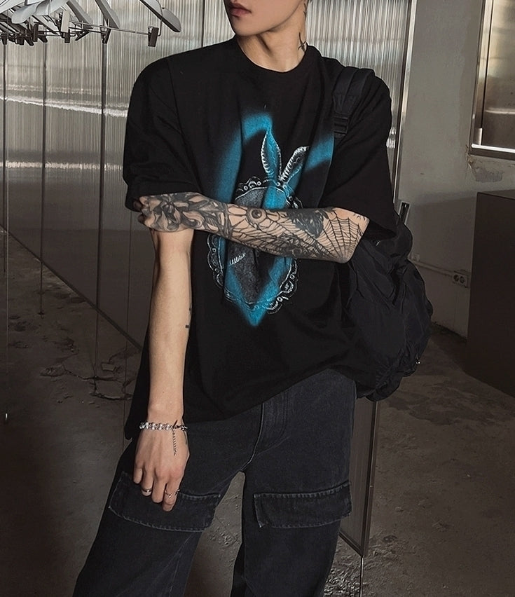 Graphic Print Relaxed Fit Crewneck T Shirt