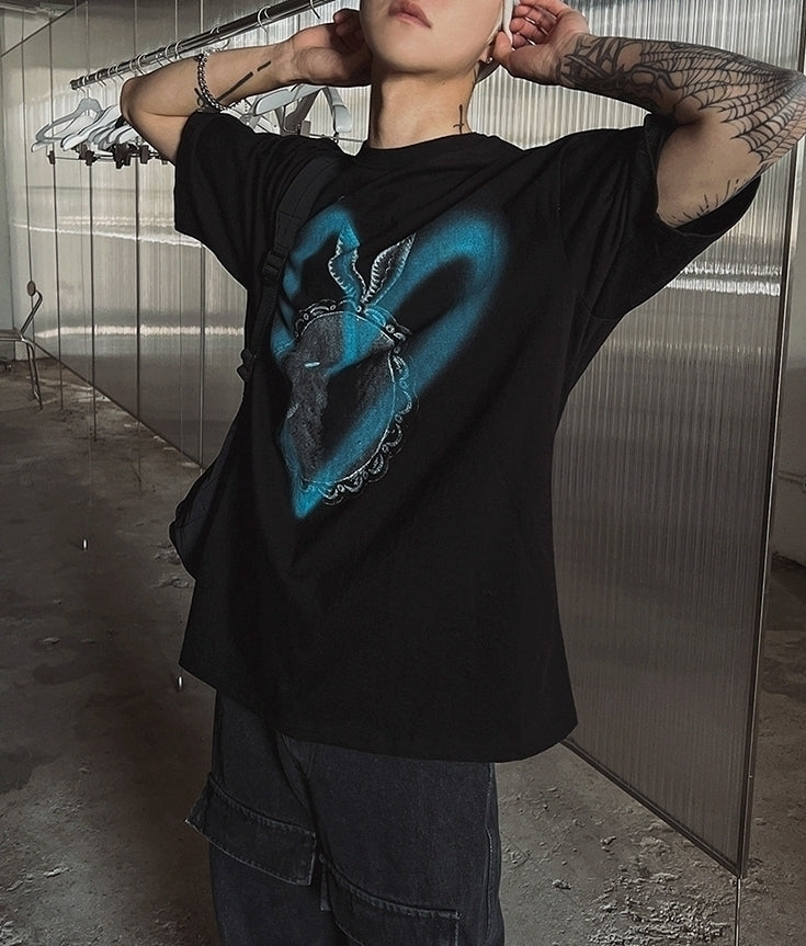Graphic Print Relaxed Fit Crewneck T Shirt