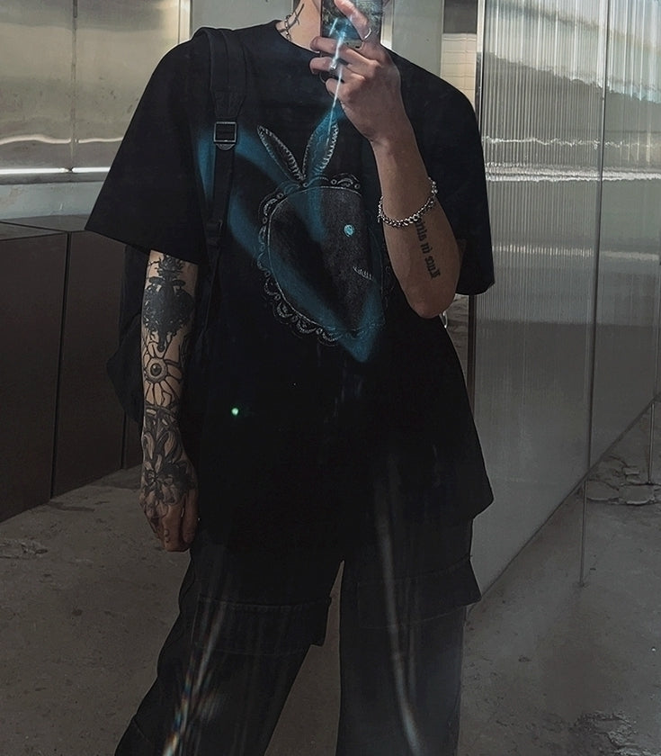 Graphic Print Relaxed Fit Crewneck T Shirt