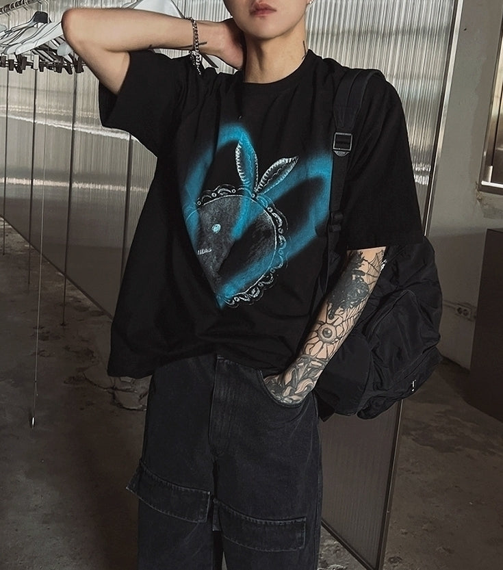 Graphic Print Relaxed Fit Crewneck T Shirt