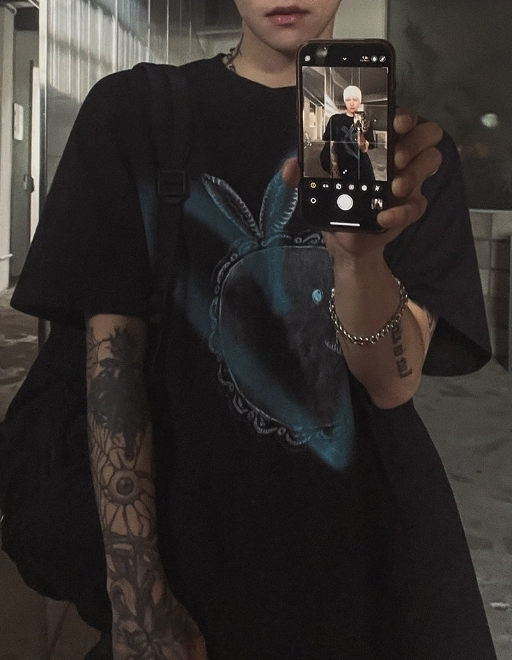 Graphic Print Relaxed Fit Crewneck T Shirt