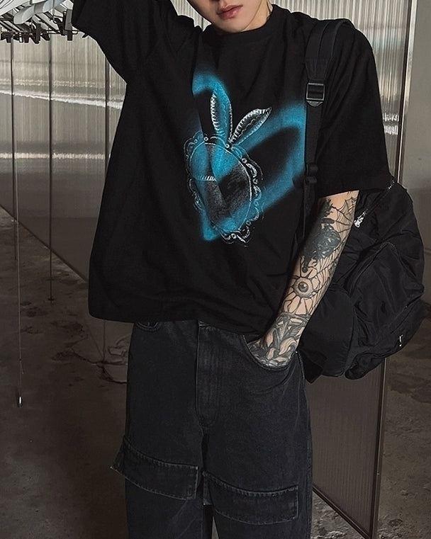 Graphic Print Relaxed Fit Crewneck T Shirt