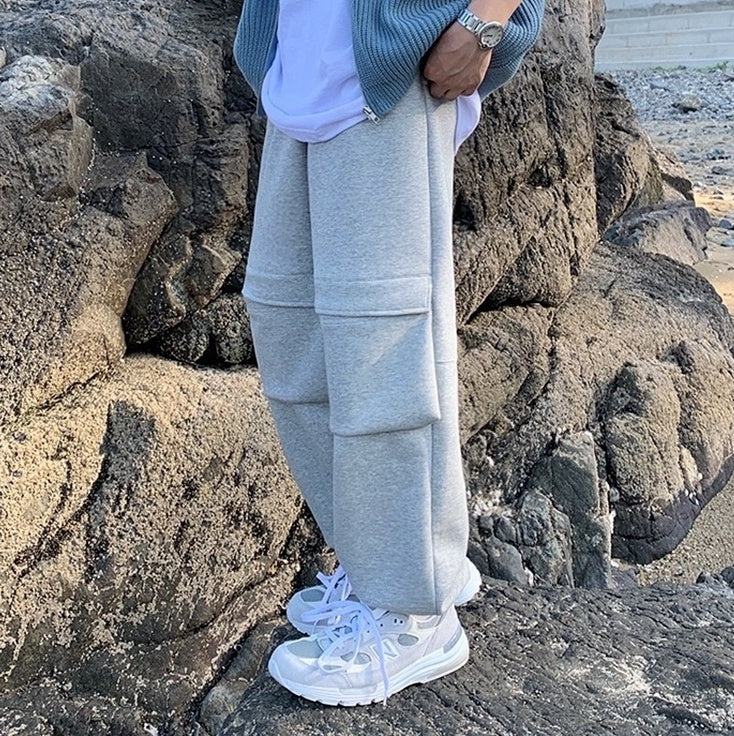 Gray Casual Jogger Pants With Pockets