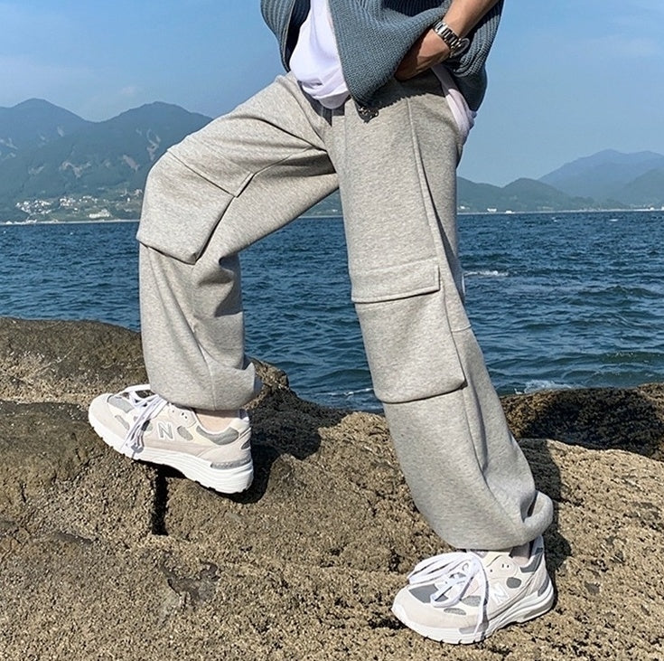 Gray Casual Jogger Pants With Pockets