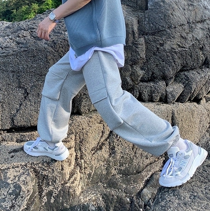 Gray Casual Jogger Pants With Pockets