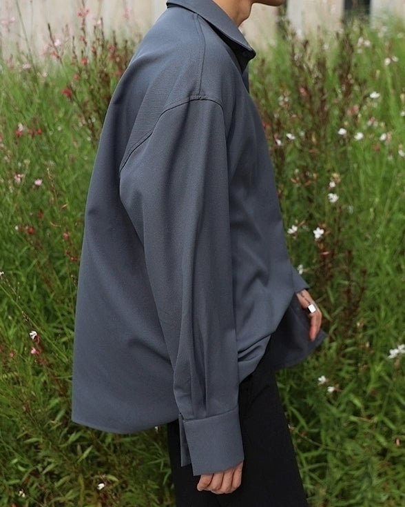 Gray Casual Loose Fit Trendy Shirt