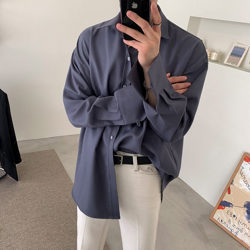 Gray Casual Loose Fit Trendy Shirt